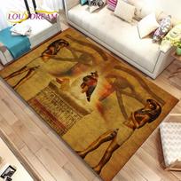 Egyptian Mythology Pharaoh Hieroglyphics Area Rug,Carpet for Home Living Room Bedroom Sofa Doormat Decor,kids Non-slip Floor Mat 40x60cm(15x23in)