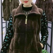 Light mother double-sided thickened mink velvet vest women wear fat top in winter, autumn fur vest L 80-49.5kg