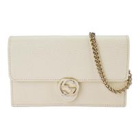 GUCCI Logotipas Dvigubo G Logotipas Litchi Raštas Karvės Oda Paštininko Krepšys Vokelio Krepšys Grandininis Krepšys Piniginė Peties Crossbody Krepšys Mažas Moteriškas Dydis Baltas Gift set (basic set + original box) balta