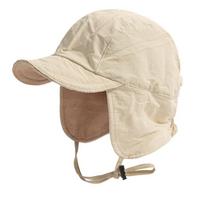 Casual Retro Bomber Hat Windproof Solid Color Winter Cap Ear Protection Velvet Pilot Hat Ski Earflap Bonnet for Men Women smėlis