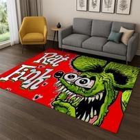 Rat Fink Cartoon Racing Car Moto Sign Carpet Rug for Bedroom Living Room Sofa Doormat Home Decor,Kid Game Area Rug Non-slip 40x60cm
