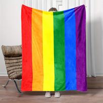 LGBT Pasididžiavimo Vėliavos Antklodė, Spalvingas Lengvas Užtiesalas Sofai Kelionėms, Švelnus Įtraukties Simbolis, Puiki Palaikymo Dovana 75x90cm