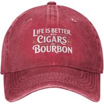 Life is Better with Cigars and Bourbon Baseball Cap Cotton Dad Hat Casual Adjustable Gift Can Be Adjusted