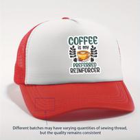 Coffee Is My Preferred Reinforcer Trucker Hat Breathable Mesh Adjustable Casual Baseball Cap One Size