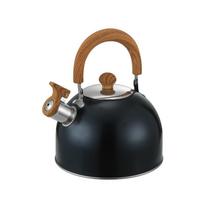 Nerūdijančio plieno švilpiantis virdulys su medine rankena, 2,5 l, 3 l, 4 l talpos, suderinamas su indukcine ir dujine virykle, modernus virtuvės vandens virdulys 2.5L Black