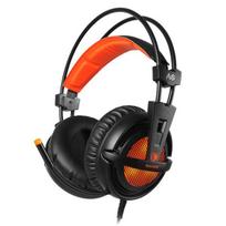 SADES A6 Over Size Earmuff Suspension Headband Flexible Mic Pure Led Virtual 7.1 Sound Comfortable Gaming Headset for Pc Ps4 Ps5 Usb&A6 oranžinė