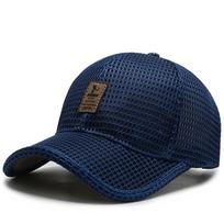Men'S New Fashion Baseball Cap Summer Breathable Full Net Shade Fishing Cap Outdoor Leisure Sports Cap Adjustable mėlyna