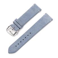 Quick Release Soft Suede Strap 20mm 22mm Wristband Green Brown Watch Band Black Buckle Calfskin Bracelet Women&Men Accessories 20mm&Silver Buckle šviesiai mėlyna spalva