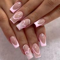 24 Nagų Dailės Deimantai Prancūziška Meilė Saldus Paprastas Švelnus Grynas Troškimas Stačiakampis Nešiojama Šarvuota Jelly glue + rubbing strips