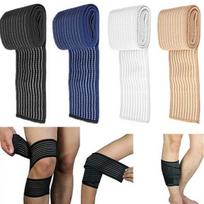 Elastingas sportinis riešas, kelias, kulkšnis, alkūnė, blauzdos rankos atraminis apvyniojimas kelio juostos petnešomis 40 cm juoda