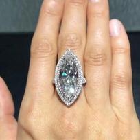 Crystal Marquise kubinis cirkonio žiedas Modernaus dizaino vestuviniai sužadėtuvių aksesuarai moterims 7