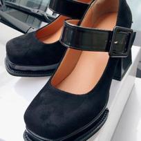 Platforma Stiletto Heels Mary Janes Aukštakulniai Batai Moteriški Lakuota Oda Stambūs kvadratiniai pirštai Sagtis Goth Moteriški Siurbliai Kulnas ant batų 40 brown
