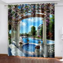 Superior Sand Beach Prints Curtains, Seaside Scenery Curtain, Beach Scenery, Living Room, Bedroom Drapes Free Hooks 100W130H(CM)40x51in&Hook