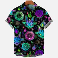 Devil Horror 3d Print Hawaiian Shirt Men Clothes Loose Breathable Men's Shirts Summer Male Shirt Male Clothes Short Sleeve Shirt 3XL