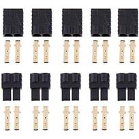 TRX Traxxas Connector Set 5 Pairs | Male & Female | For LiPo NiMH Batteries and Brushless ESC | Black Plastic juoda