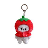 Kawaii Fruit galvos apdangalas pliušinis raktų pakabukas Mielas animacinis krepšys pakabuko priedai Pliušinis raktų pakabukas gimtadienio dovana raudona