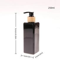 1 vnt. Vonios dozatoriai Kvadratiniai Šampūno Dušo gelio Kūno prausiklio Dozatoriai Pildomi Bambukiniai Pompiniai Buteliukai Losjono Indeliai 250ML
