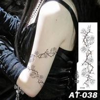 Ruika Gryno Troškimo Riešo Tatuiruotės Lipdukas - Neatsispindintis, Vienspalvis, Vandeniui Atsparūs Gėlės, Ilgai Išlaikomas Rankos Apyrankė. 45*158mm