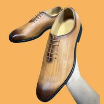 New Brown Derby Shoes for Men Yellow Mixed Colors Lace-up Round Toe Business Mens Formal Shoes Size 38-46 38 geltona