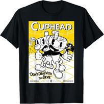 Cuphead Don't Deal With The Devil Poster T-Shirt S juoda