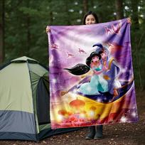 1 vnt., Disney Aladinas ir princesė Džasmina Antklodė Namų dekoratyvinis pledas Visų sezonų, Svetainės, Kelionės, Stovyklavimo, Automobilio Antklodės 80x120cm