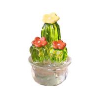 Mini Cactus Ornament Decorative Resin Cactus Car Dashboard Decor for Home Office Computer A
