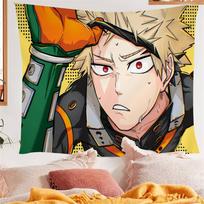 Bakugo Katsuki Funny Tapestry Art Printing Japanese Wall Tapestry Anime Wall Hanging Home Decor 74x94cm(29x37in)