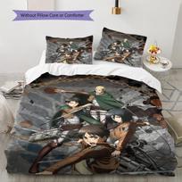 Attack on Titan Survey Corps 2 Bedding Set, 1 Duvet Cover & 2 Pillowcases, Cozy Home Use, Great Gift for Fans 135x200cm
