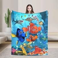 Finding Nemos Šiltos Minkštos Antklodės Vaikų Pliušiniai Lovos Pledai Purūs Miegamojo Flaneliniai Lovatiesiai Sofos Lovo Užvalkalas 75cmx90cm