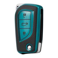 Tpu Key Case For Toyota Corolla Levin Verso Yaris 2014 Auris Aygo Rav4 Scion   Leather Folding Car Accessories blue