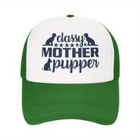 Classy Mother Pupper Trucker Hat Adjustable Polyester Mesh Dog Mom Casual Cap Unisex Adult One Size