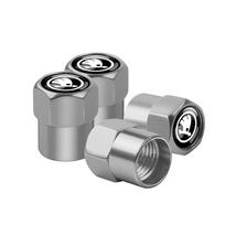 BAUY7 BAUX7 4Pcs Car Accessories Metal Badge Wheel Tire Valve Tyre Stem Caps For Skoda S Octavia Rapid Fabia VII Superb VRS KAMIQ Roomster