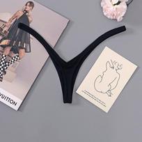 Women's Deep V Thong Underwear Seamless Lightweight Stretch Fabric Comfort Fit Low Rise Design for Everyday Use and Minimal Coverage L juoda