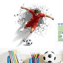 Futbolo Žaidėjo Sienos Lipdukas Nuimamas Vinilinis Lipdukas Sporto Tematikos Freska Miegamojo Svetainės Biuro Dekoras Meno Spaudinys One Size
