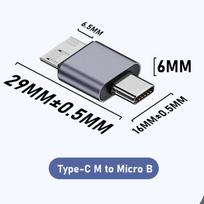 USB-A/Type-C į Micro B HDD adapteris USB 3.1 Type C Female į Micro USB 3.0 Kile jungtis, skirta kietojo disko kabeliui mobiliesiems telefonams