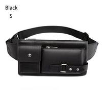 Fashion Waist Bag Casual Fanny Pack Purse Large Phone Belt Bag Leather Outdoor Travel Phone Bag Men Women juoda