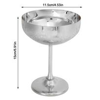 Stainless Steel Martini Glass Engraved Design Wine Cup Elegant Stainless Steel Goblet  Bar sidabras