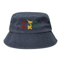 Beach Hatwear Ajax 3 Little Birds Washed Denim Bucket Hat Trendy Men Women Sun Hat  Ispoti Foldable Fishing Hat Outdoor One Size