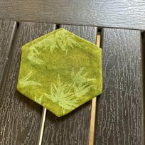 Vintage Embroidery Tea Coasters, Absorbent Cup Mat for Household, Heat Insulated Tea Accessories with Fabric Backing, Reusable žalia