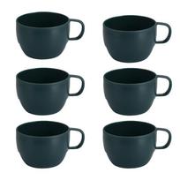 6PCS Durable Unbreakable Plastic Coffee Cup Thickened Microwave-safe Family Tea Cup Reusable Camping Coffee Mug Kindergarten pilka