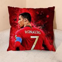 Cristiano Ronaldo kvadratinė pagalvė Portugalijos žvaigždės apsuptas Cr7 to paties stiliaus pagalvė lovos galvūgalio pagalvėlė sofos pagalvėlė dvipusė spauda Peach skin 18*18(CM)-1Pcs