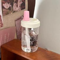500ml Straw Cup Plastic Cup With Lid Straw Portable Water Bottle  Bubble Tea Coffee 500ml