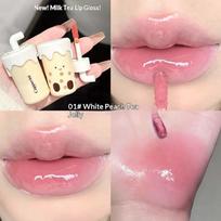 Cappuvini Cute Milk Tea Cup Shaped Water Light Lip Gloss Long-Lasting Non Fading Mirror Juice Dyeing Lip Tint For Women Makeup 1
