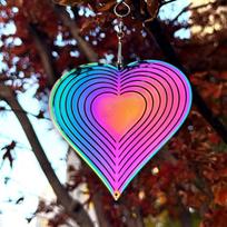 10cm Flowing Wind Spinner Mirrored Wind Chimes Sculptures  Outdoor Balcony Garden Wall Decoration 2