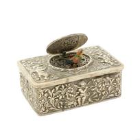 Antique Mechanical Singing Bird Music Box With Handcrafted Alloy Frame And Embossed Pattern For Home Decors Gift P9YB sidabras