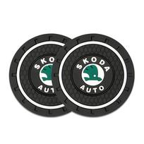 wzvam5 Car coasters, water cup holders, anti slip pads, silicone bottle holders For Skoda Fabia Kodiaq Kamiq Superb Yeti Octavia Enyaq cup pad