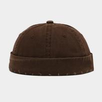 Vintage Washed Denim Brimless Docker Cap Solid Color Cotton Hip Hop Hat Adjustable Melon Beanie Cap Boy Girls black