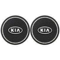 cpqfkn1 2pcs Silica Gel Car Water Cup Coasters Anti-slip Mats Pad for KIA K2 K3 K5 K7 Soul Seltos Sportage Sorento Rio Forte Stinger juoda