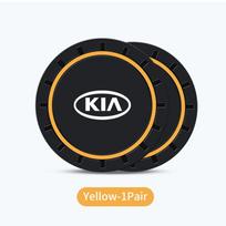 OXXN7 For KIA 2Pcs Car Coaster Water Cup Bottle Holder Mat Anti-slip Pad Rio K5 K2 Sportage Ceed Sorento Picanto Stinger Soul