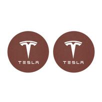 BFNWZ1 2Pcs Car Coaster Suede Mat Water Cup Anti-slip Pad Auto Interior For Tesla Model 3 Highland 2023 Model S Model X Model Y